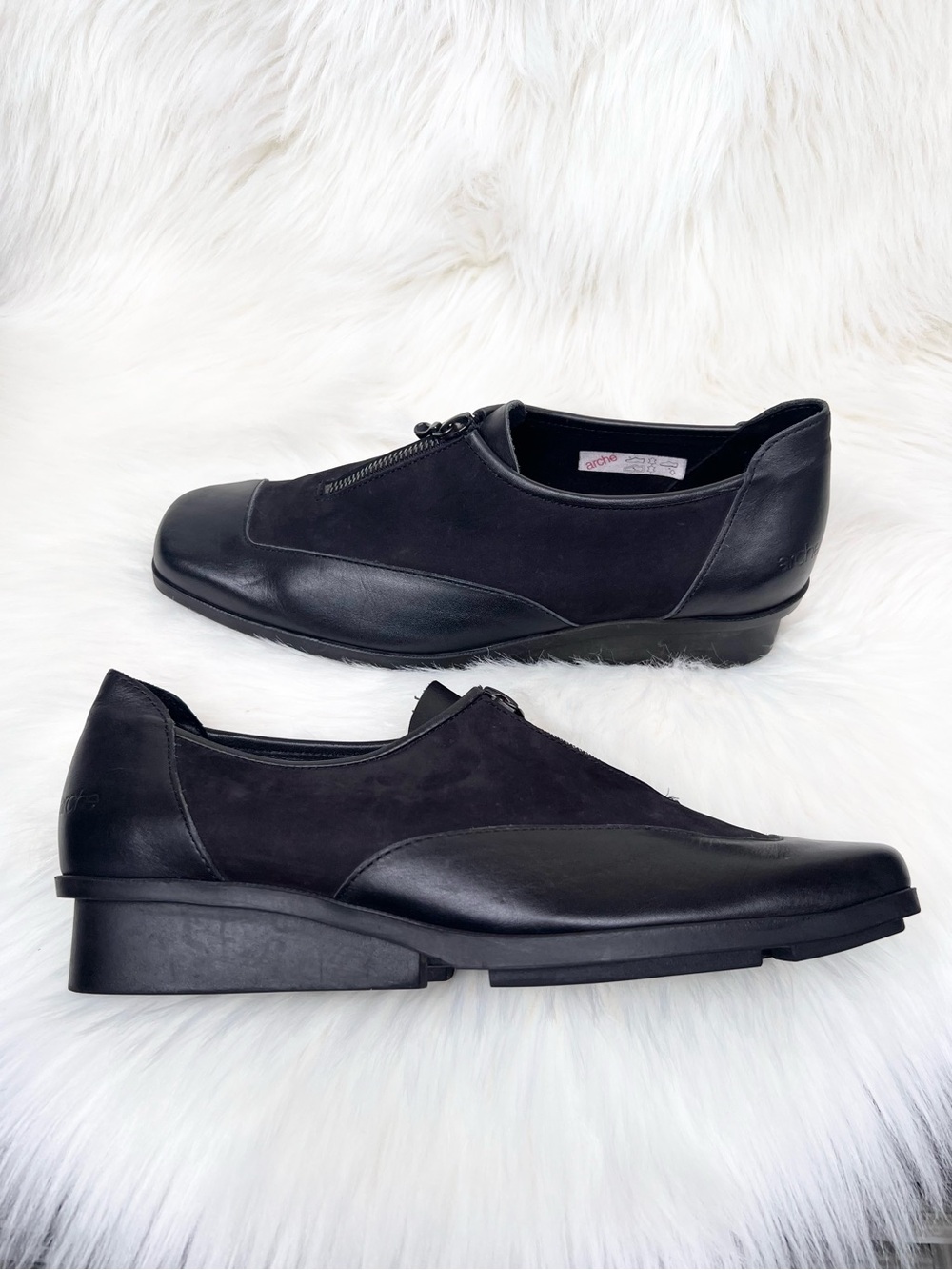 Arche Leather Shoes Sz 38 US 7 Flexible Front Zipper France Smart Casual